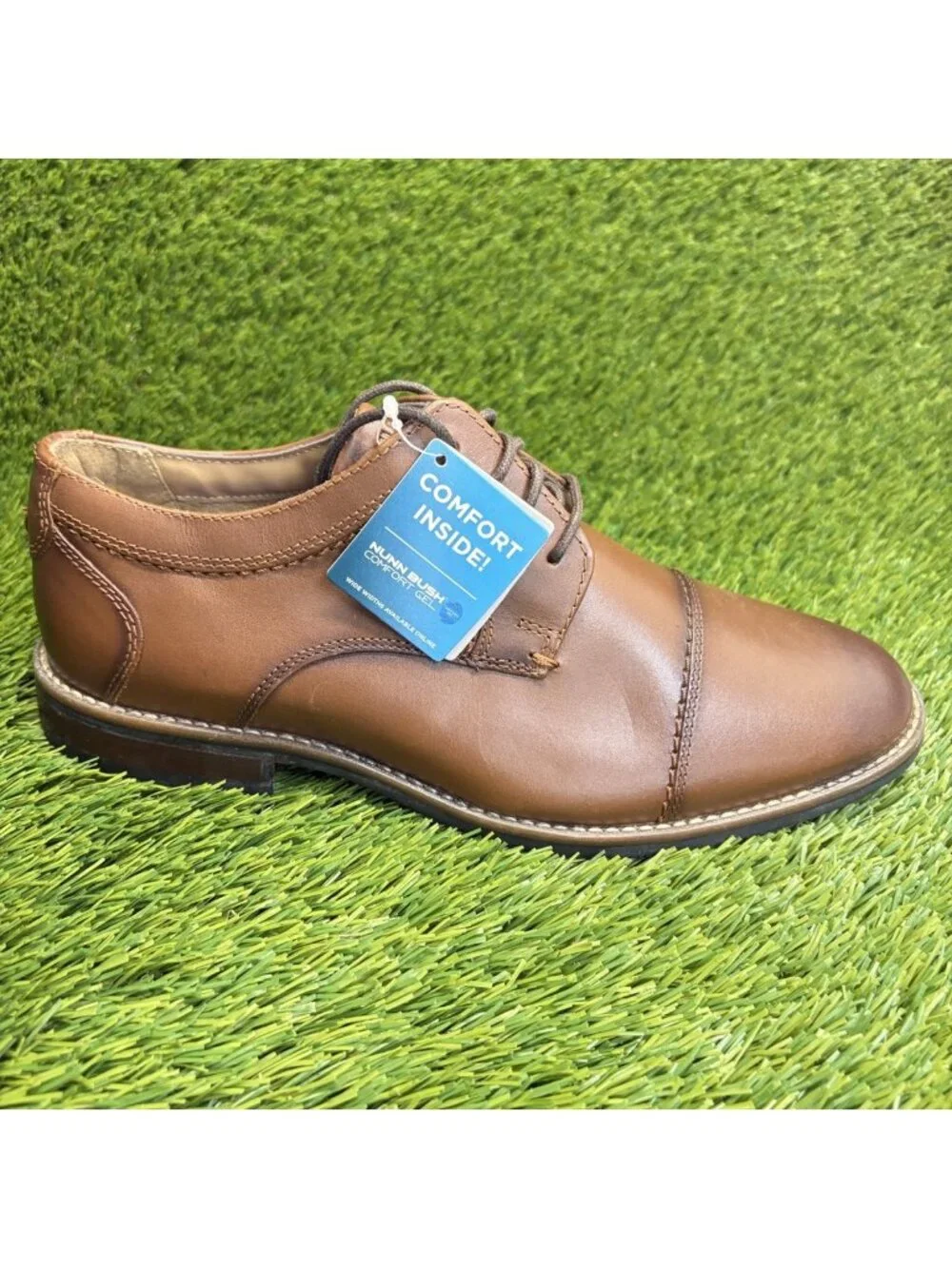 Nunn Bush Westwood Flex Mens Size 8.5 Brown Classic Cap Toe Oxford Dress Shoes